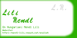 lili mendl business card